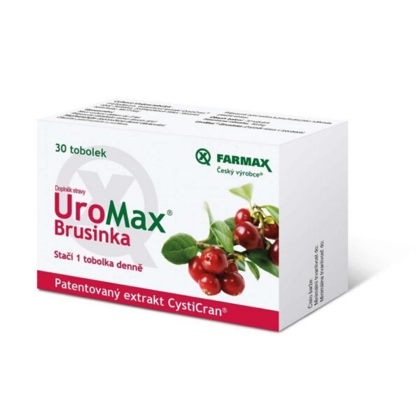 UroMax Cranberry is a dietary supplement that contains a highly concentrated patented CystiCran extract (extract from large-fruited cranberry or Canadian cranberry) with a guaranteed content of active ingredients proanthocyanidins (PAC) of 36 mg in one capsule. Thanks to this high-quality extract with a high PAC content, you only need to take 1 capsule a day. Also suitable for long-term use.