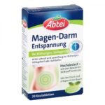 Abbey gastrointestinal relaxation tablets (pack size: 20 pieces) are used for the symptomatic treatment of gas-related gastrointestinal complaints, e.g. bloating, belching, flatulence.
