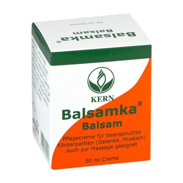 The Balsamka Balsam (pack size: 50 ml) helps with stressed muscles and joints. Balsamka Balsam (pack size: 50 ml) can dissolve feelings of tension and well-being, especially before and after exercise . Balsamka Balsam (pack size: 50 ml) also has an analgesic effect in the case of nerve pain and rheumatic complaints .