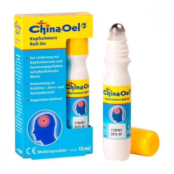China oil headache roll-on (pack size: 15 ml) is a medical product for the relief of headaches and feelings of tension and works in a physical way.
