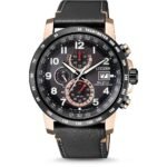 MEN'S QUARTZ WATCH-CHRONOGRAPH WITH LEATHER BRACELET CITIZEN AT8126-02E. Glass of the watch: sapphire glass.