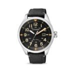 CITIZEN watch AW5000-24E. Stainless steel case, bottom, fluted crown, mineral glass.