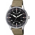 MEN'S ANALOG QUARTZ WATCH CITIZEN BM7390-14E. The stainless steel case, screwed back cover, mineral glass, waterproof to 10 bar.
