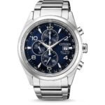 MEN'S SUNDIAL-CHRONOGRAPH CITIZEN CA0650-82L WITH A TITANIUM BRACELET. The body and bracelet is made of super-titanium, matte /polished, 5 times stronger and 40% lighter than steel.