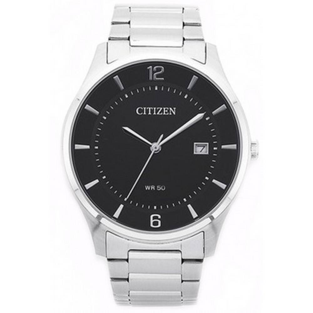 citizen quartz bd0041 89e THE MEN'S BD0041-89E NATIONAL QUARTZ WATCH. Men's watch, stainless steel case, leather strap.