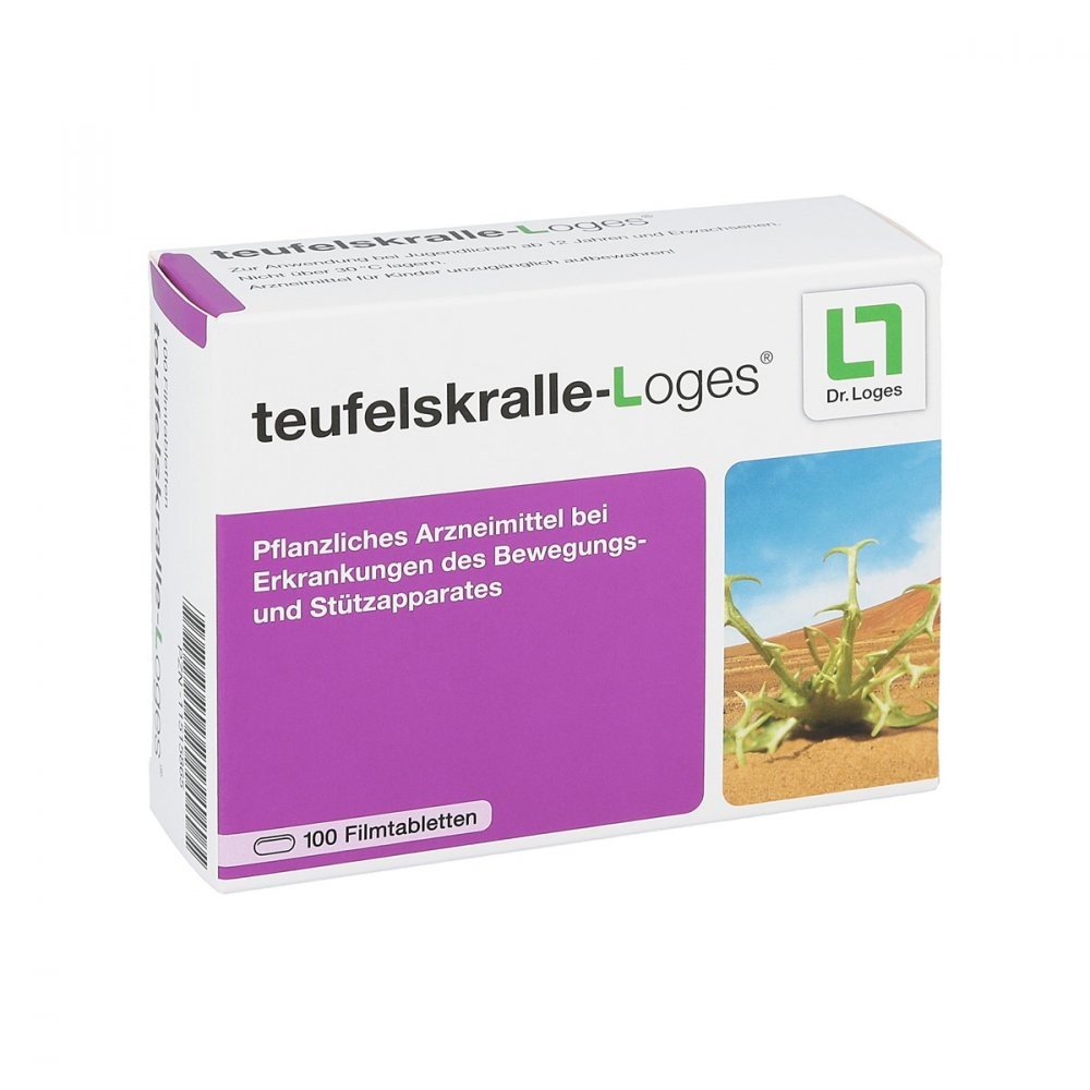 devils claw loges 100 The drug is used for supportive therapy in case of signs of wear and tear of the musculoskeletal system.