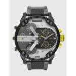 Diesel D'7422 men's watch. Chronograph, stainless steel case, plastic strap, mineral glass, gray dial.
