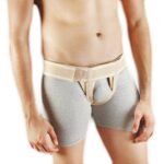 The belt is applied in the pre- and postoperative period. It is equipped with removable velcro pads, which prevent it from unfolding by pressing on the hernia in the groin area. We recommend putting the belt on while lying down after previously pushing the hernia. The belt is suitable for double-sided hernias.