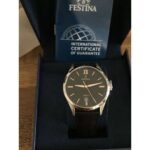 MEN'S WATCH SPORTS LEATHER WATCH FESTINA CLASSIC BLACK UF20426 / 6. Festina sports watches have a beautiful black leather bracelet with a buckle. Watches from the classic men's collection Festina in a silver case with quartz mechanism.