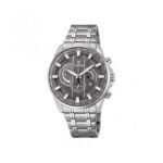 Festina sports watches have a beautiful stainless steel bracelet in silver with a safety folding clasp.