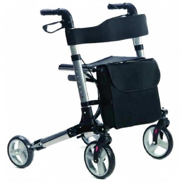 Lightweight, stable four-wheeled walker for seniors and the disabled, suitable for both interior and exterior.