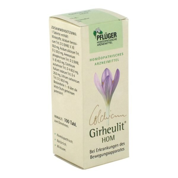 Girheulit Hom tablets are used for diseases of the musculoskeletal system; Among other things, rheumatic joint problems are improved.