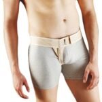The belt is applied in the pre- and postoperative period. It is equipped with a removable velcro pad, which prevents its development by pressing on the hernia in the groin area. We recommend putting the belt on while lying down after previously pushing the hernia.