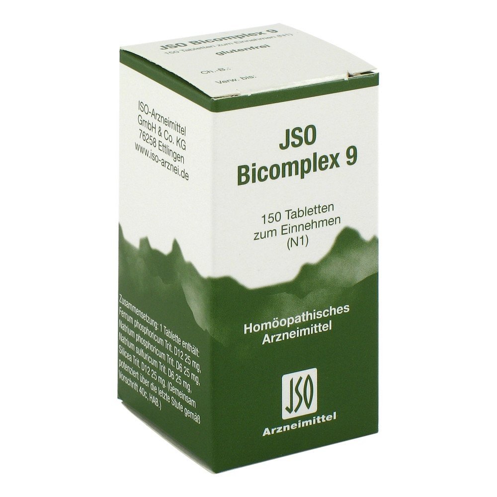 jso bicomplex remedy number 9 150 Jso Bicomplex remedy number 9 is one of the natural remedies that are enjoying increasing popularity and that you can buy online at your mail-order pharmacy particularly cheaply.