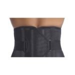 Lumbar belt protect.Pro action with a special tightening system on the back consisting of two parts. This allows an excellent back pressure in this area of the spine to support the spine with the possibility of dosing this pressure according to the customer's needs. In the front part of the belt on the abdomen, a thin elastic pad distributes the pressure when fastening over the entire plow of the belt and thus does not create undesired pressure on the abdomen. Fastening the Velcro straps is very simple. The belt is made of the latest breathable materials with easy maintenance. It is reinforced on the back with four integrated reinforcements on the back.