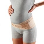 A support belt to reduce back pain during pregnancy due to the increasing weight of the abdomen, which leads to relief of the abdominal wall, pelvis and spine.