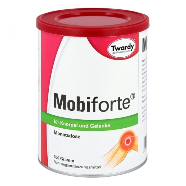 Mobiforte with collagen hydrolyzate powder (pack size: 300 g) can be taken as a dietary supplement for joint problems, but also as a preventative measure for optimal joint health.