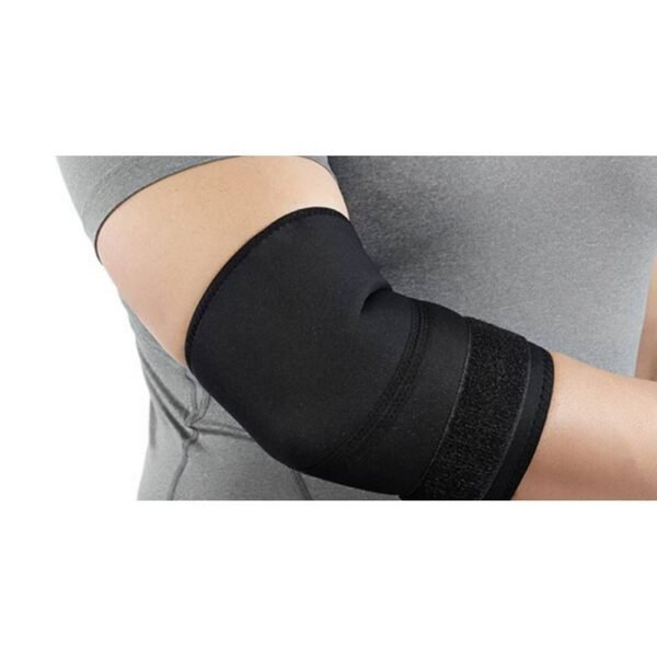 Additional strap for individual compression adjustment: the possibility of using tape can help to develop a targeted and controlled amount of pressure for relief during activities demanding the elbow.