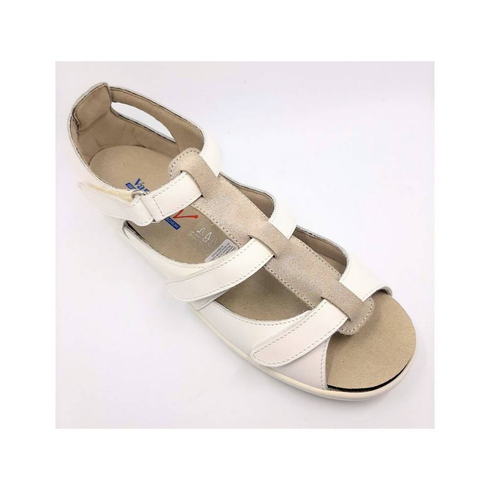 sandals for wide feet varomed capri 79782 706 white Comfortable and elegant sandals that adapt perfectly to the required width of the feet.
