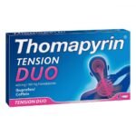 Thomapyrin TENSION DUO 400mg / 100mg with caffeine & ibuprofen (pack size: 6 pieces) - Faster and stronger against pain with the duo of ibuprofen and caffeine.