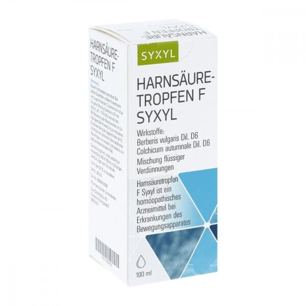 Uric acid drops F Syxyl solution (pack size: 100 ml) are a homeopathic medicine and therefore have no medical indication.