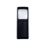 Retractable, illuminated magnifier with LED in black.