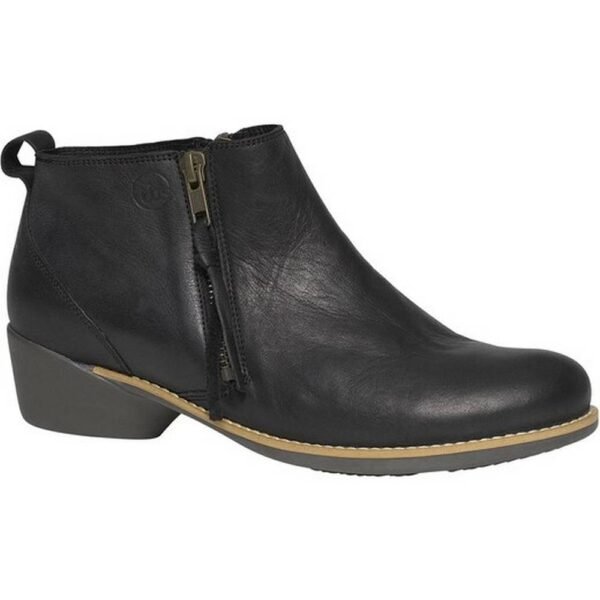 Leather women's ankle boots from the French brand TBS. Unconventional fastening, which is decorated on both sides of the shoe and zipper with a leather loop. Quality materials were used for the production. The upper and insole are made of first-class leather, the inside is made of leather and microfiber. Quality rubber sole for long life. Suitable for every day.