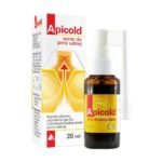 Apicold, spray, for the oral cavity - a medical device. For adults.Apicold oral spray soothes the symptoms of pharyngitis and reduces irritation in the mouth occurring in the case of a cold or discomfort caused by external harmful factors and pathogens.