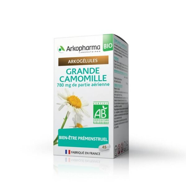 Arkogelules Grand Chamomile Bio Partenelle 45 капсул Arkopharma традиционно используется для предотвращения головных болей.