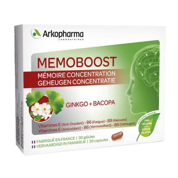 Memoboost содержит гинкго билоба и бакопу, которые помогают улучшить память.