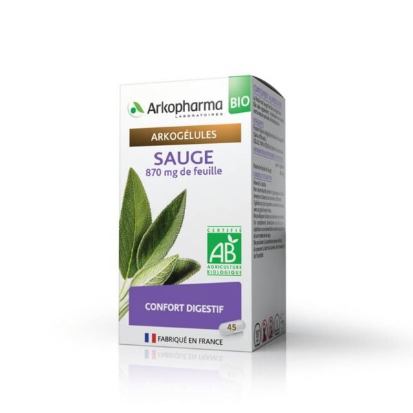 Arkopharma Sage ArkoGelules 45 Capsules стимулируют и стимулируют пищеварительные функции, чтобы ограничить появление раздражающих и общих симптомов при плохом пищеварении.