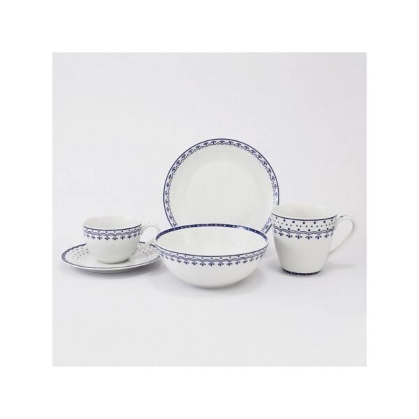 Porcelain breakfast set in blue decor