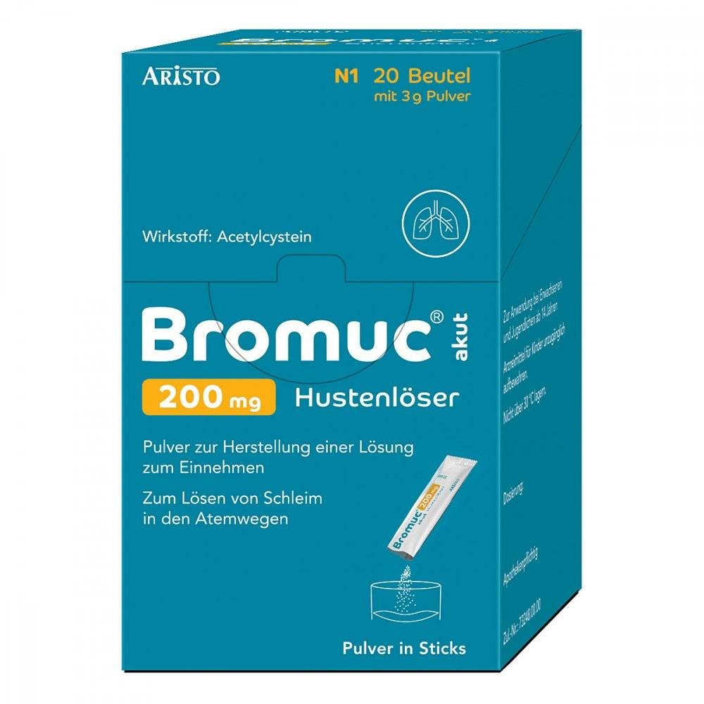 bromuc acute 200mg cough remover 20 For the relief, calming and reduction of throat irritation