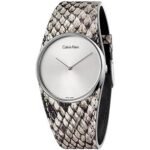 The Calvin Klein Analog Leather K5 V231ll6 Women's WristWatch.  Glass: mineral glass.
