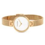 Calvin Klein k8g23626 women's wristwatch. The case is made of polished stainless steel with signs, rose gold with PVD coating, winding head with logo, mineral glass in a cage.