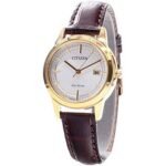 Women's wristwatch Citizen Analog Leather Fe1083 - 02 A. Glass: Mineral Glass.
