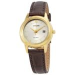 WOMEN'S WATCH CITIZEN FE1082 - 05 A. Citizen women's watch with a narrow bezel with gold-plated PVD strip and clock mechanism with analog Eco-Drive input.