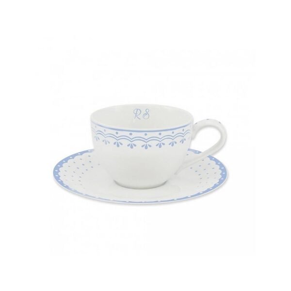 Porcelain cup and saucer with a volume of 0.20 l in a modern HyggeLine style.