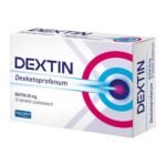 Dextin is a pain reliever in the form of film-coated tablets containing dexketoprofen from the group of non-steroidal anti-inflammatory drugs (NSAIDs). The drug is used in the short-term treatment of mild and moderate pains of various origins, e.g. muscle or toothache or period pains.