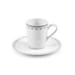 Porcelain cup with a fresh modern design in gray color suitable for real Italian espresso.