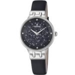WOMEN'S ANALOG QUARTZ WATCH FESTINA F20404 / 3 WITH LEATHER REMENE. Glass for watches: mineral glass.