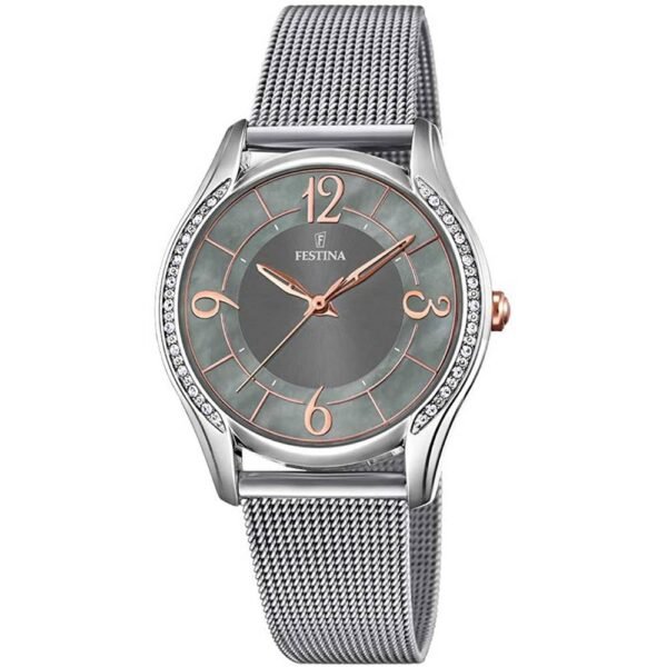 Женские наручные часы Festina f20420 / 2. Модные часы от Festina имеют красивый браслет из нержавеющей стали в серебре с раскладывающейся застежкой.