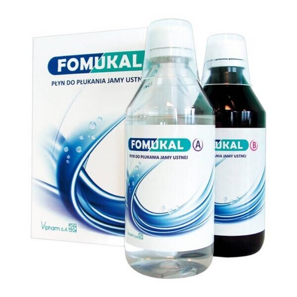 Медицинское устройство Fomucal - это жидкость для полоскания рта и полоскания, которая уменьшает сухость и воспаление слизистой оболочки, а также уменьшает сопутствующую боль.