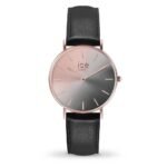 ICE WATCH 015752. A flat case of polished stainless steel, a lithium-ion battery coated in rose gold.