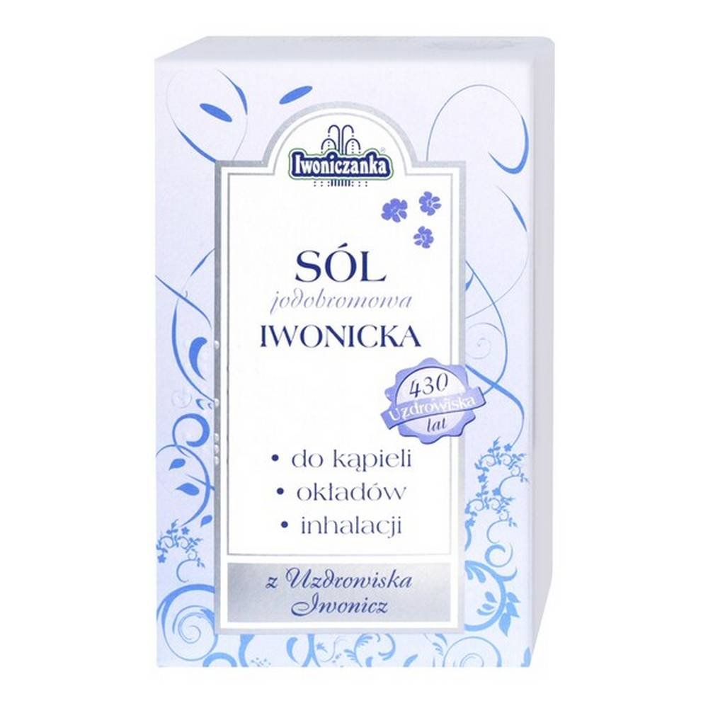 iwonicka iodine salt powder for solution 1 kg Iwonicka Iwonicka salt is a medicinal product for use on the skin, incl. In order to strengthen bactericidal and immune processes and support the resorption of inflammatory foci. Iwonicka Iwonicka has a comprehensive effect on the skin and the entire body by expanding the capillaries (thermal and mineral stimulus).