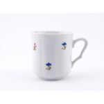 Decorated mug shape rather from thinner porcelain in handball decor.