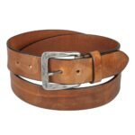 Light brown leather belt everyday / denim Miguel Bellido 4985-40-8659-23. High quality materials.