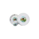 Children's porcelain set with a mole and duck motif.