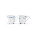 Porcelain set of mugs in light blue with a volume of 0.30 l.