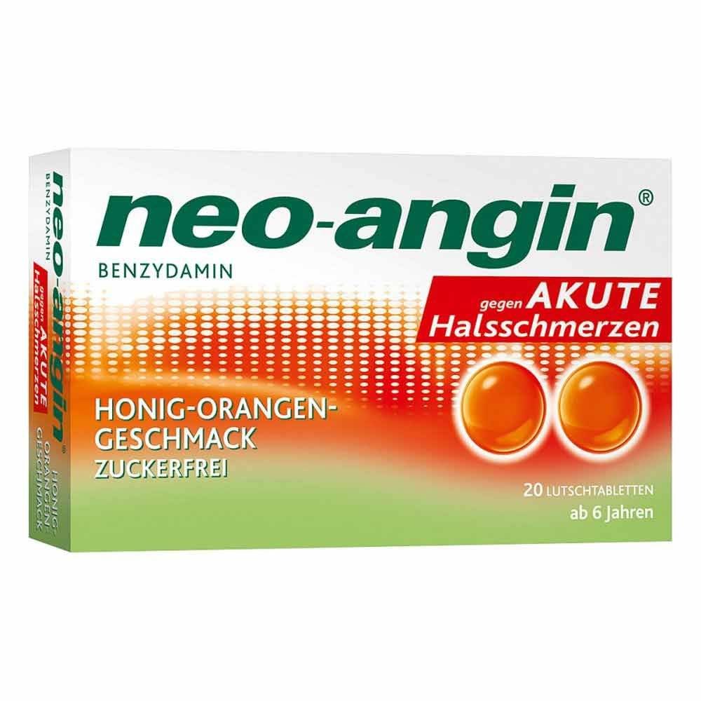 neo angin benzydamine acute sore throat honey orange 20 for acute sore throats